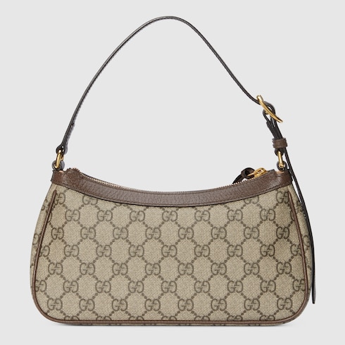 Sac a epaule Ophidia petite taille en toile Supreme beige et ebene GUCCI BE