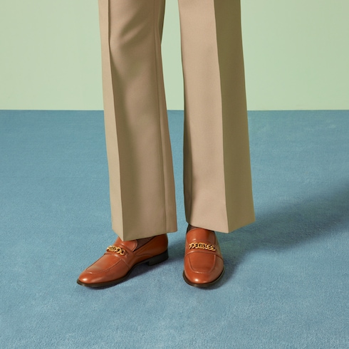 Men's loafer with Interlocking G in cuir leather | GUCCI® SG