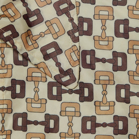 Abrigo de nylon con estampado Gucci Horsebit
