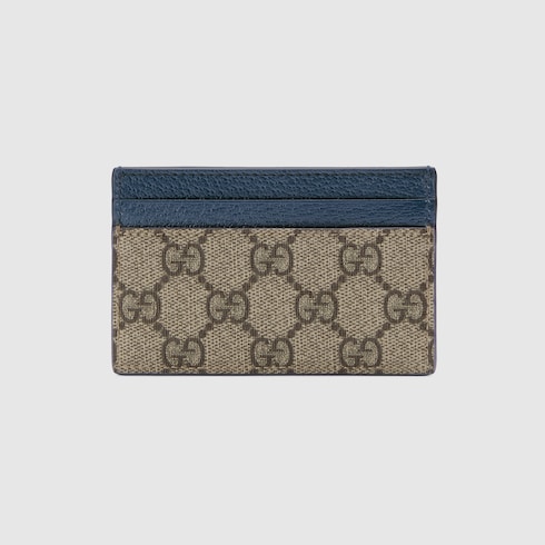 Tarjetero bicolor con detalle de GG en Supreme beige y ebano GUCCI ES