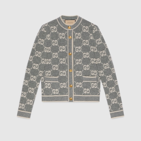 Cardigan en jacquard de laine bouclée GG