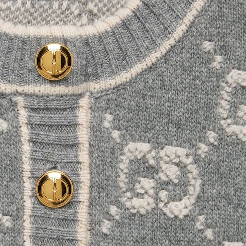 Cardigan en jacquard de laine bouclée GG