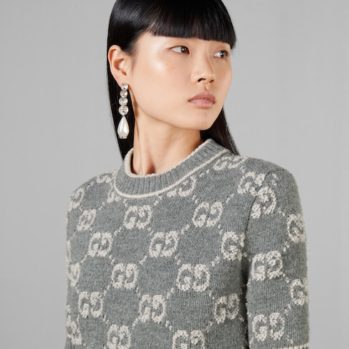 Maglia in lana GG jacquard bouclé