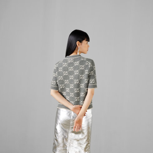 GG wool bouclé jacquard top Detail 6