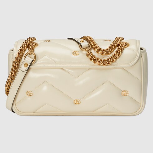 Kleine GG Marmont Schultertasche in weißes Leder | GUCCI® DE