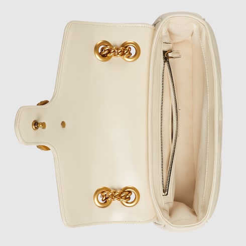 Kleine GG Marmont Schultertasche in weißes Leder | GUCCI® DE