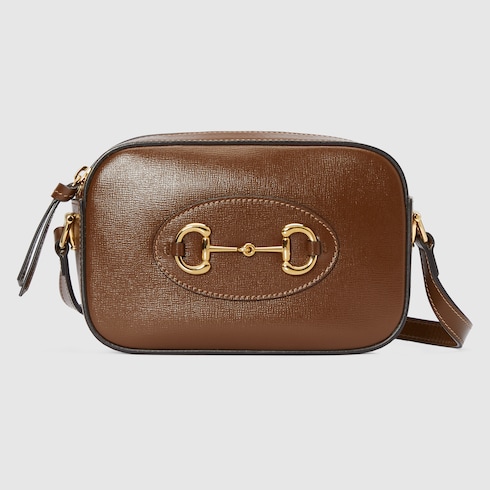 Gucci Horsebit 1955 small shoulder bag in Brown Leather GUCCI SI