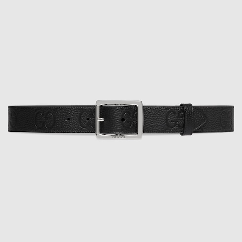 Rubber-effect jumbo GG leather belt Detail 2