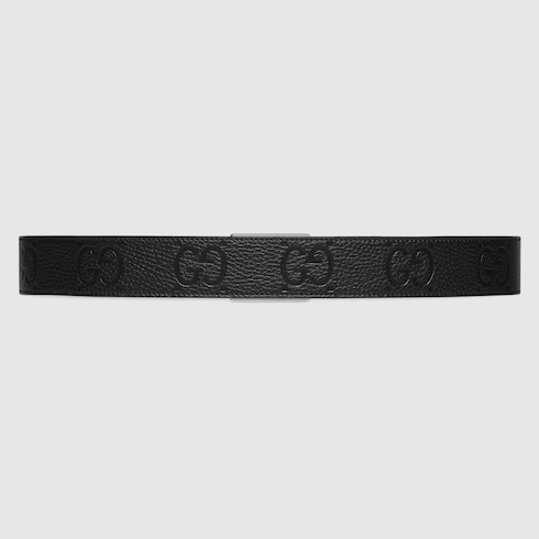 Rubber-effect jumbo GG leather belt Detail 4