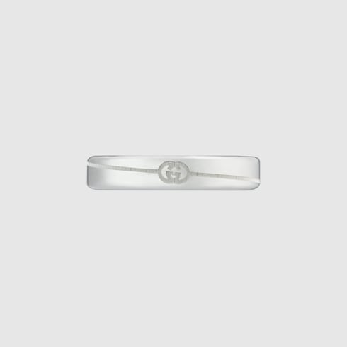 Diagonal Interlocking G thin ring Detail 2