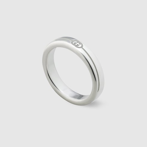 Diagonal Interlocking G thin ring Detail 2