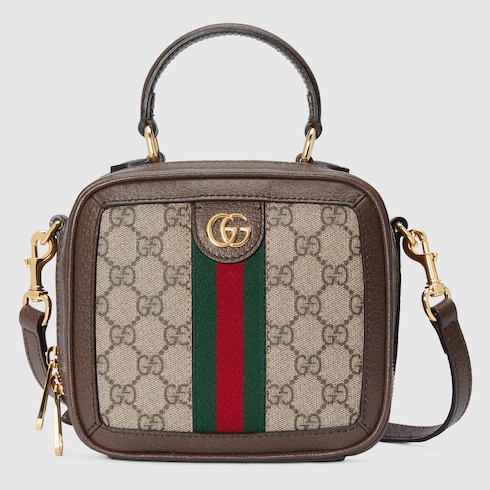 米色和乌木色GG Supreme帆布Ophidia系列GG迷你手提包 | GUCCI® 香港