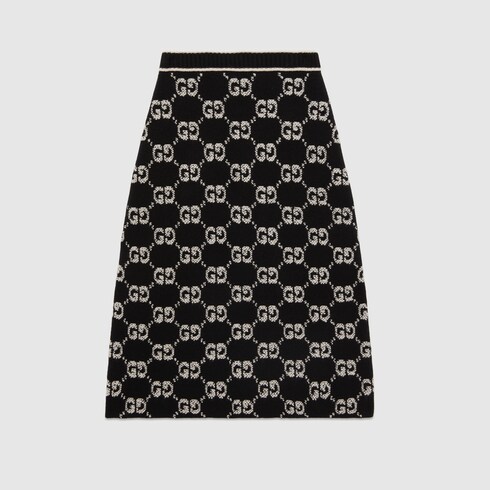GUCCI Wool silk Pearl Button Mini skirt Bottoms black 38