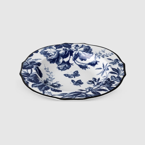 Suppenteller mit Rand und Herbarium-Motiv, 2er-Set