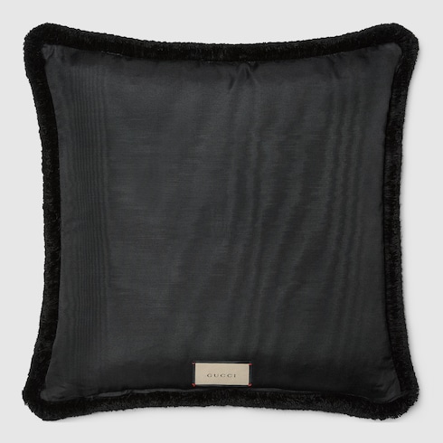 Coussin en laine avec broderie Gucci et ours