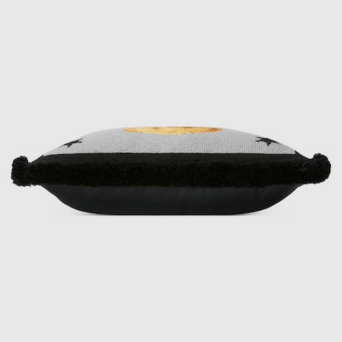Coussin en laine avec broderie Gucci et ours