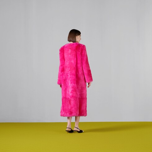 Gucci pink 2024 fur coat