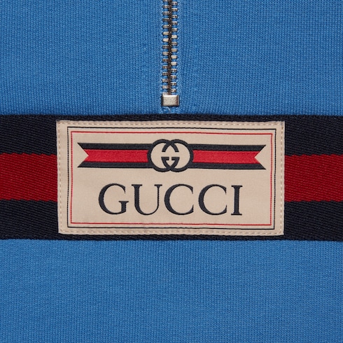 Giacca bambino in cotone con etichetta Gucci in blu GUCCI Italia