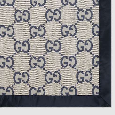 Double-sided GG quilted cotton blanket