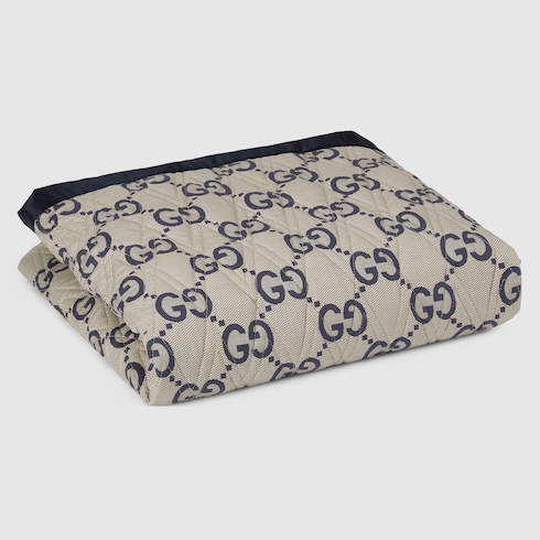 Couverture en coton matelassé double face à motif GG