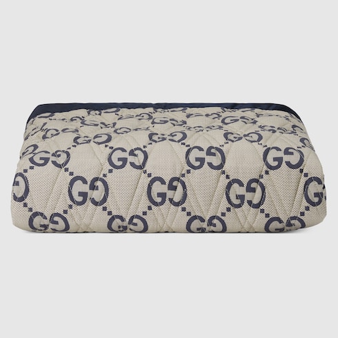 Couverture en coton matelassé double face à motif GG