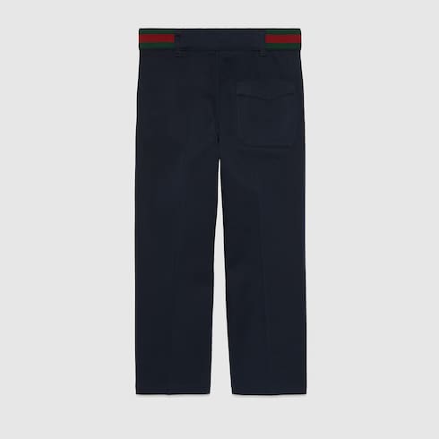 Children's stretch cotton trousers with Web Detail 2