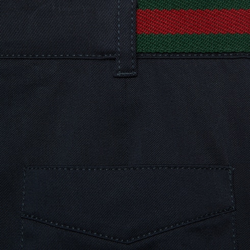 Pantalone bambino in cotone stretch con dettaglio Web