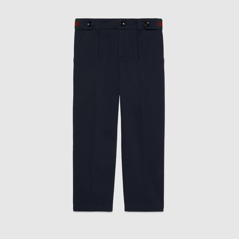 Pantalon pour enfant en coton stretch avec bande Web