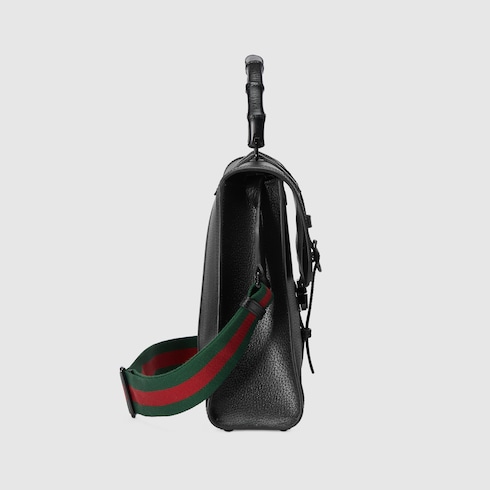 gucci backpack black with green and red straps