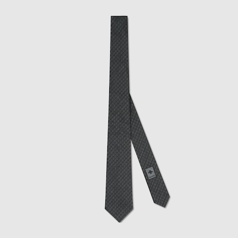Interlocking G silk wool jacquard tie Detail 2