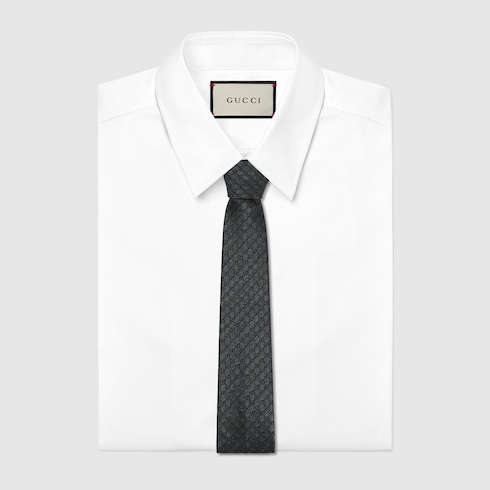 Interlocking G silk wool jacquard tie Detail 2