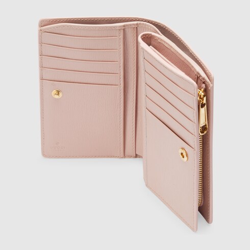 Portafoglio con portacarte e scritta Gucci in pelle rosa GUCCI Italia