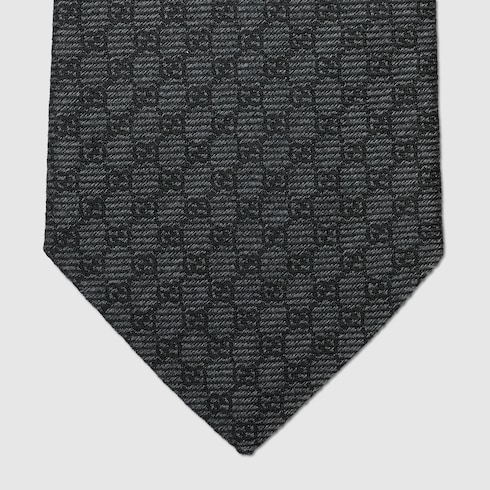 Interlocking G silk wool jacquard tie Detail 4