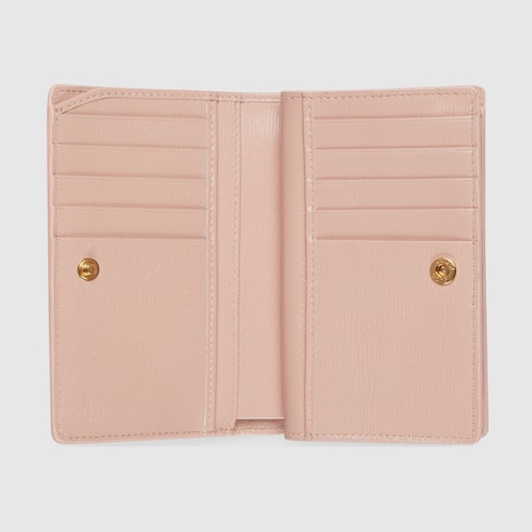 Portafoglio con portacarte e scritta Gucci in pelle rosa GUCCI Italia