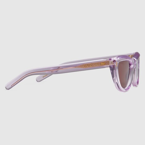 Cat eye frame sunglasses in light lilac acetate GUCCI Canada