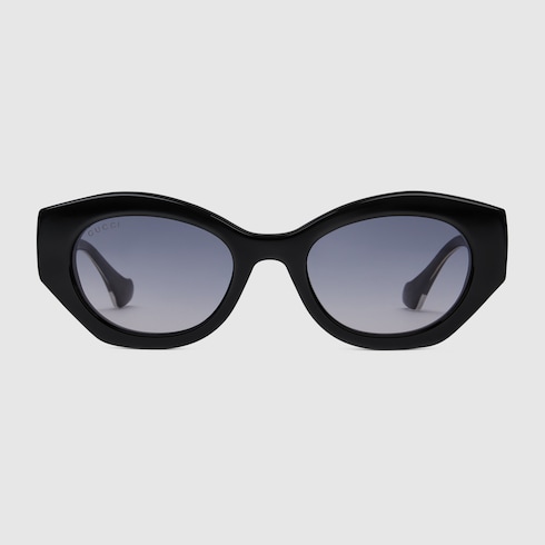 Gucci black 2024 oval sunglasses