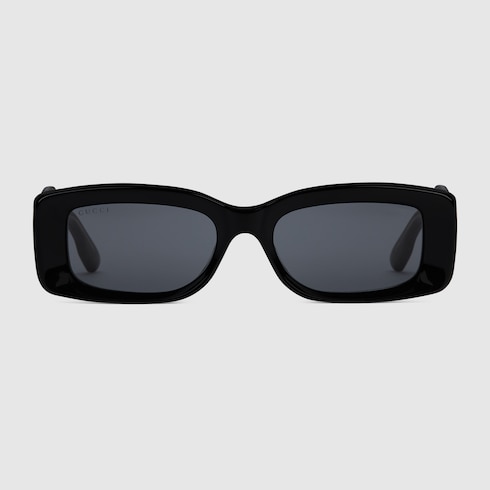 Rectangular frame sunglasses in Black Grey Undefined GUCCI SI