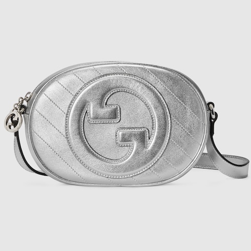 Gucci Blondie Mini Schultertasche in silberfarbenes Metallic Leder GUCCI BE