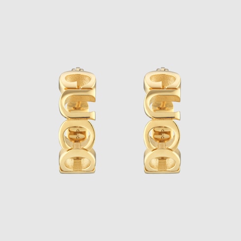 “GUCCI”字母标识环形耳环