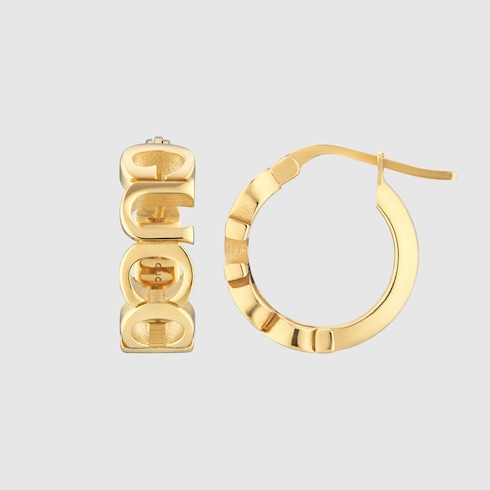 “GUCCI”字母标识环形耳环