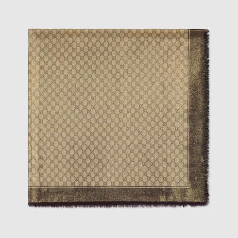 Chal de jacquard brillante de lana con GG