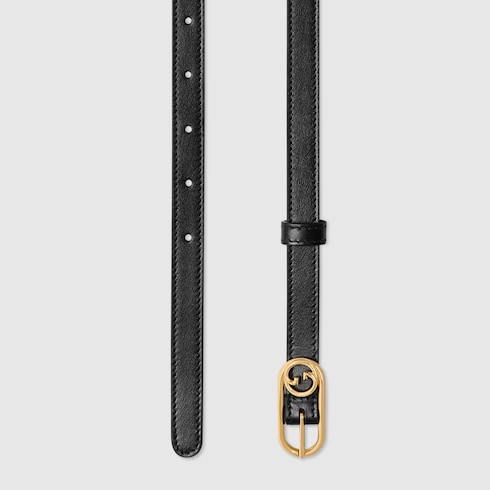 Ceinture fine avec détail GG enlacés rond