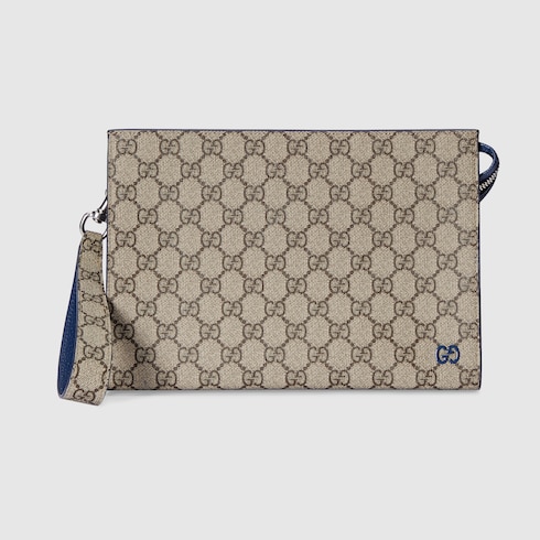 Cartera neceser con detalle de GG en Supreme beige y ebano GUCCI ES
