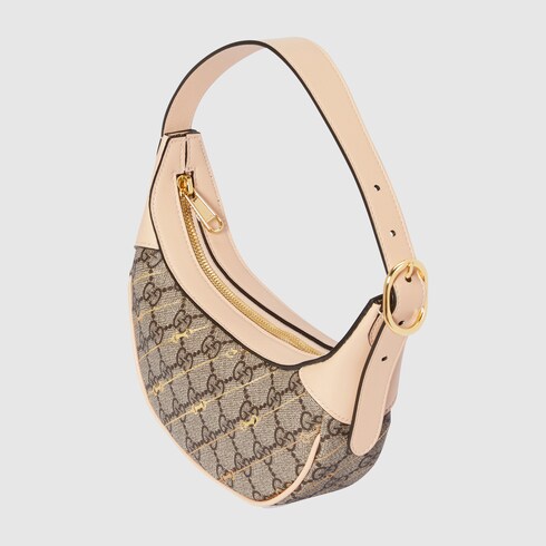 Ophidia Mini Tasche mit Horsebit Print in beige und