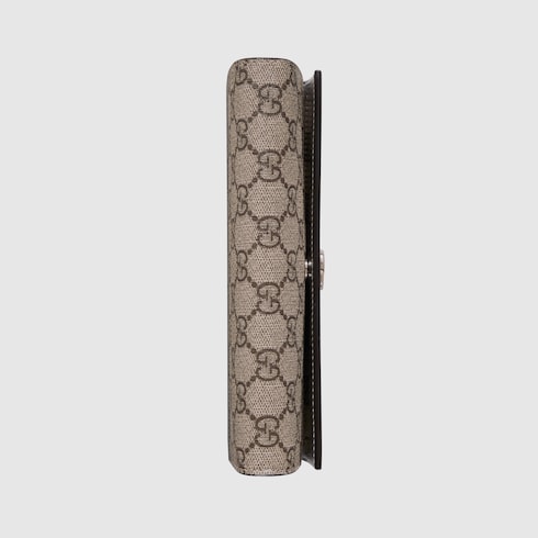 GG Marmont bi color chain wallet in GG Supreme silver leather GUCCI MX