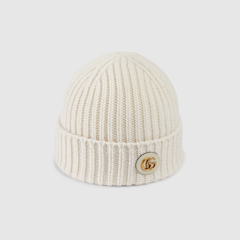 Wool cashmere hat with Double G Detail 2