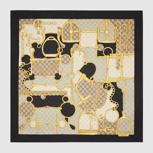 Pañuelo de sarga de seda con estampado