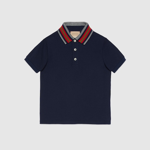 Kinder-Poloshirt aus Baumwolle mit Web