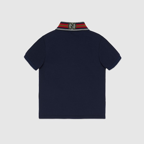 Polo bambino in cotone con Web
