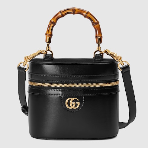 Mini-Kosmetiktasche mit Bambusgriff